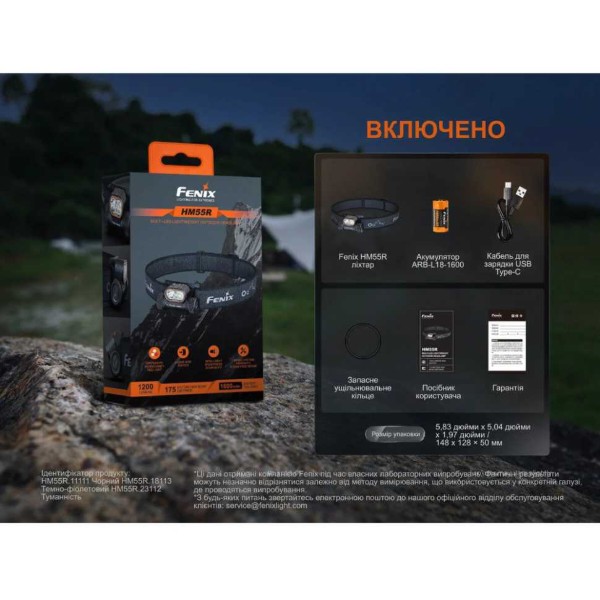 Фото - Ліхтар налобний Fenix HM55Rblc